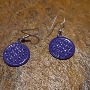 Vibrant Round Purple Earrings